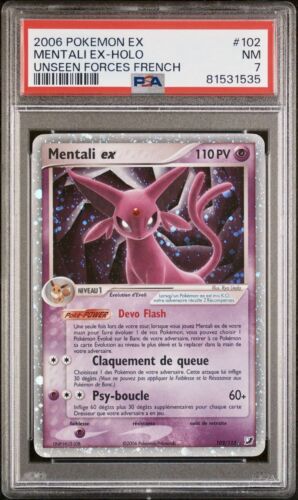 Carte Pokmon Mentali EX 92101 EX Forces Caches PSA 7 FR