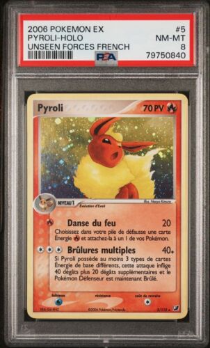  Pyroli Holo PSA 8 Ex Forces Caches 5115 Bloc Ex Carte Pokemon Pca Fr 