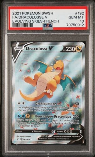  Dracolosse V Alternative PSA 10 Evolution Cleste 192203 Carte Pokemon 