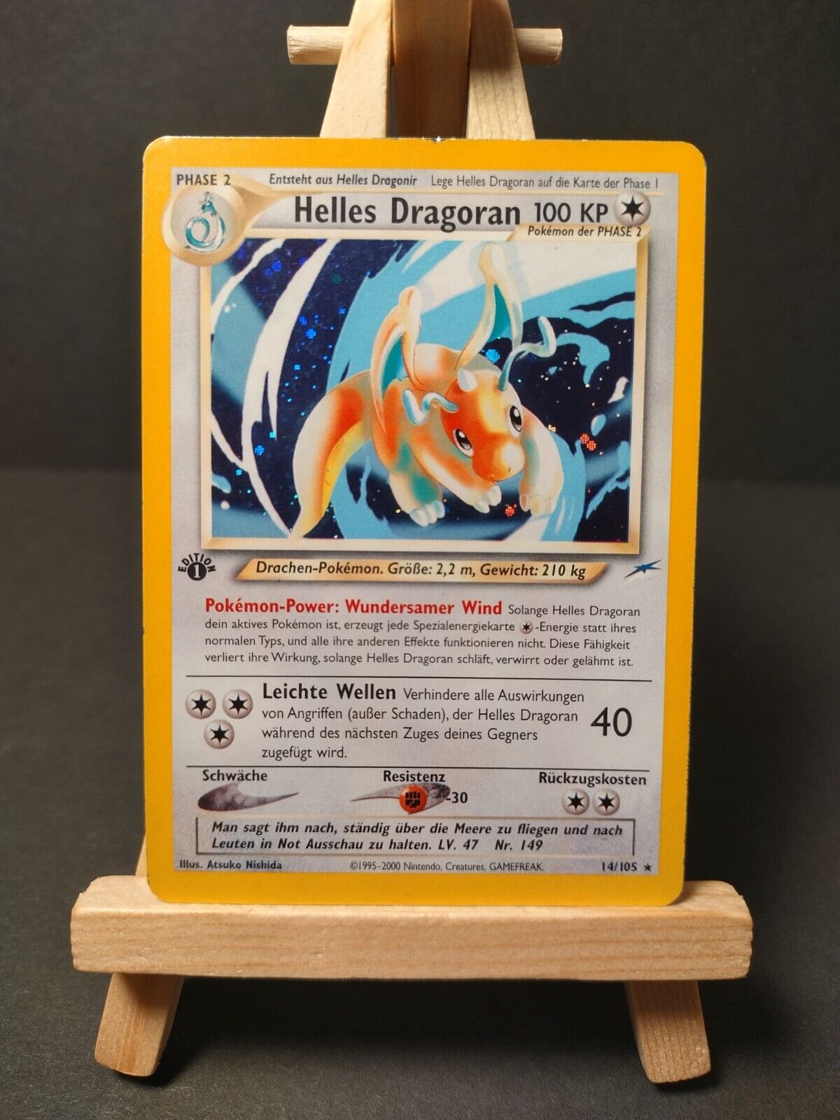 Pokemon Karte  Helles Dragoran Holo 1 Edition Deutsch Neo Destiny