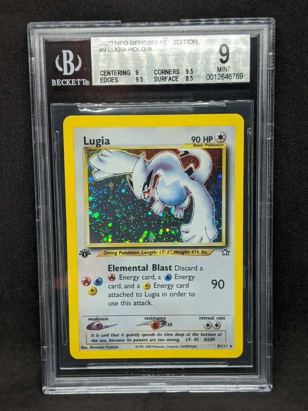 Lugia Holo 1st edition Neo Genesis BGS 9 w 2x 95 subs 9111 2000 Pokemon Card