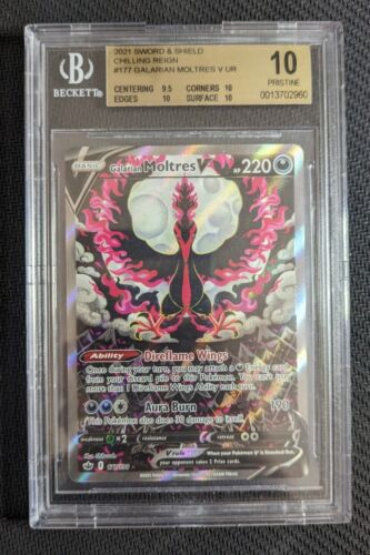 BGS 10 Pokemon Galarian Moltres V Chilling Reign Alt Art 177198 LOW POP