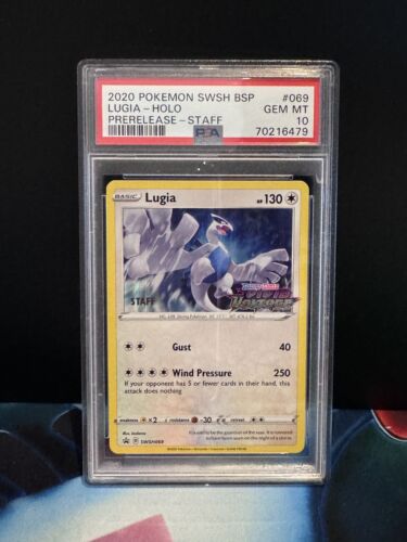 PSA 10  Prerelease STAFF Holo Lugia 069 Pokemon SWSH Vivid Voltage