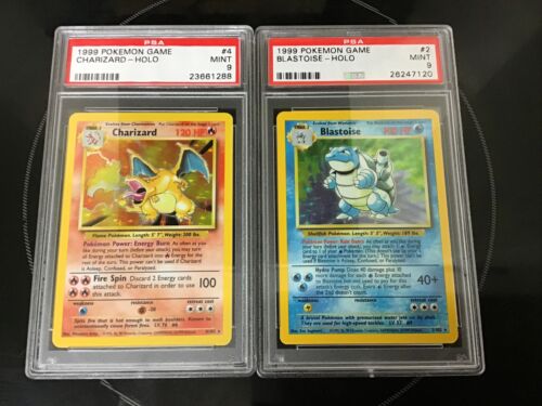 1999 Pokemon Base Unlimited Charizard And Blastoise PSA 9 Very Strong Pos Psa10