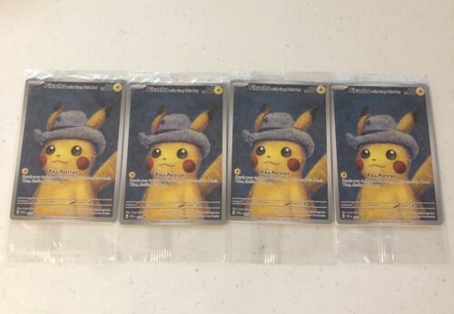 Pikachu With Grey Felt Hat 085 Promo Card Pokemon X Van Gogh Museum IN HAND  X4