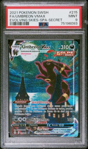 Umbreon Vmax Evolving Skies PSA 9 215 Pokemon Sword Shield  Secret Card Spanish