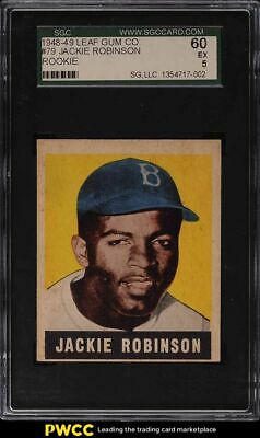 1948 Leaf Jackie Robinson ROOKIE RC 79 SGC 5 EX