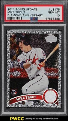 2011 Topps Update Diamond Anniversary Mike Trout ROOKIE RC US175 PSA 10 GEM MT