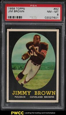 1958 Topps Football Jim Brown ROOKIE RC 62 PSA 8 NMMT