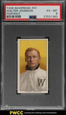 190911 T206 Walter Johnson PORTRAIT SOVEREIGN PSA 6 EXMT