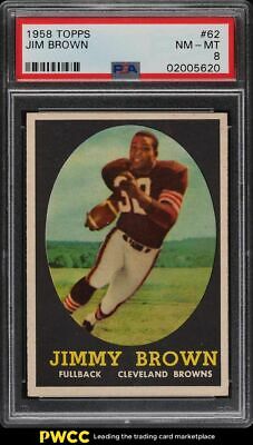 1958 Topps Football Jim Brown ROOKIE RC 62 PSA 8 NMMT