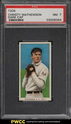 190911 T206 Piedmont Christy Mathewson DARK CAP PSA 7 NRMT