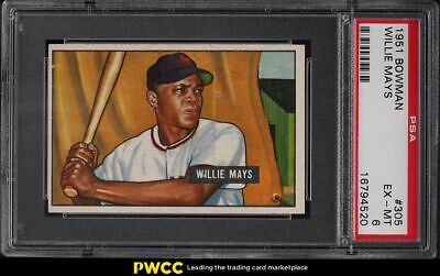 1951 Bowman Willie Mays ROOKIE RC 305 PSA 6 EXMT