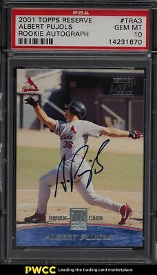 2001 Topps Reserve Albert Pujols ROOKIE RC AUTO TRA3 PSA 10 GEM MINT