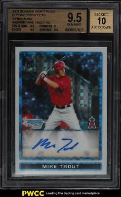 2009 Bowman Chrome Xfractor Mike Trout ROOKIE RC AUTO 225 BGS 95 GEM MINT