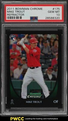 2011 Bowman Chrome Refractor Mike Trout ROOKIE RC 175 PSA 10 GEM MINT