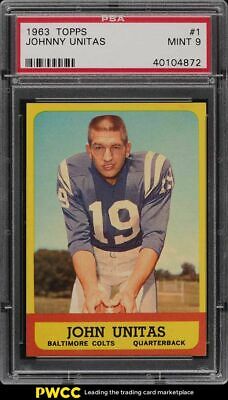 1963 Topps Football Johnny Unitas 1 PSA 9 MINT