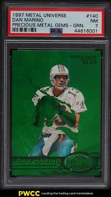 1997 Metal Universe Precious Metal Gems PMG Green Dan Marino 10 140 PSA 7 NRMT