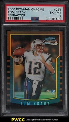 2000 Bowman Chrome Refractor Tom Brady ROOKIE RC 236 PSA 6 EXMT