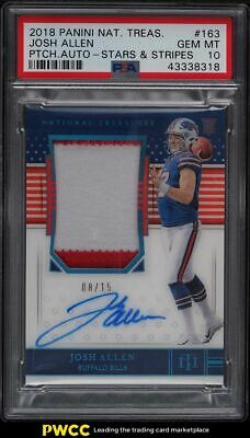 2018 National Treasures Stars  Stripes Josh Allen ROOKIE PATCH AUTO 15 PSA 10