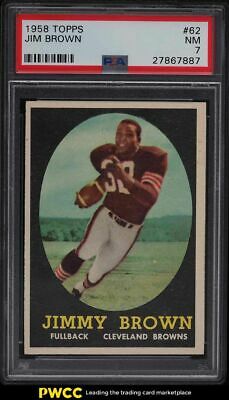 1958 Topps Football Jim Brown ROOKIE RC 62 PSA 7 NRMT