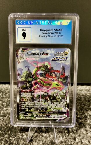 Pokemon  Rayquaza VMAX  Evolving Skies  218203  CGC 9  Mint  PSA  BGS