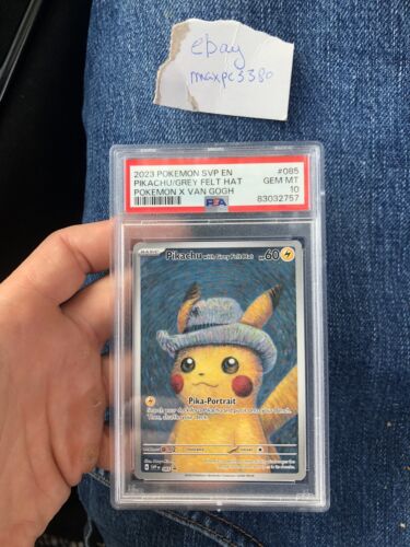 Pokemon X Van Gogh Museum Pikachu With Grey Felt Hat 085 Promo PSA 10 Gem Mint