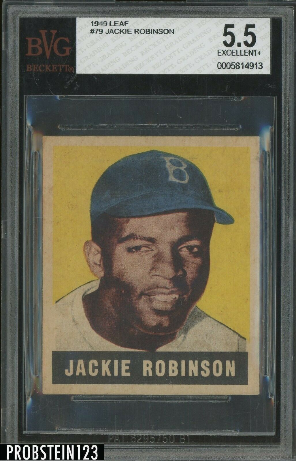 1948 Leaf 79 Jackie Robinson Brooklyn Dodgers RC Rookie HOF BVG 55 EX