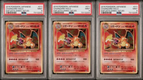 Pokemon TCG Bundle 21  X3 PSA 9 2016 Japanese Holo Charizard CP6 Evolutions 
