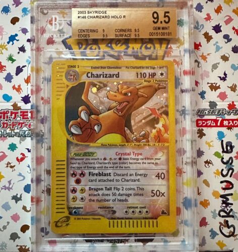 Crystal Charizard Skyridge Holo 146144 Graded 95 BGS PSA Pokemon Card TCG Mint