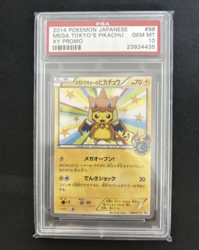 PSA 10 Mega Tokyos Pikachu 098XYP Japanese Pokemon Promo XY Charizard Poncho