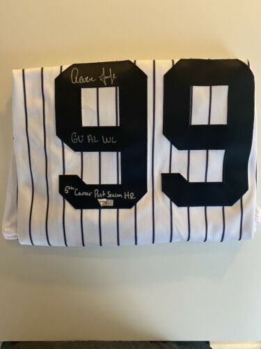 Aaron Judge 2018 Wild Card Game Used Autographed  Inscribed Jersey