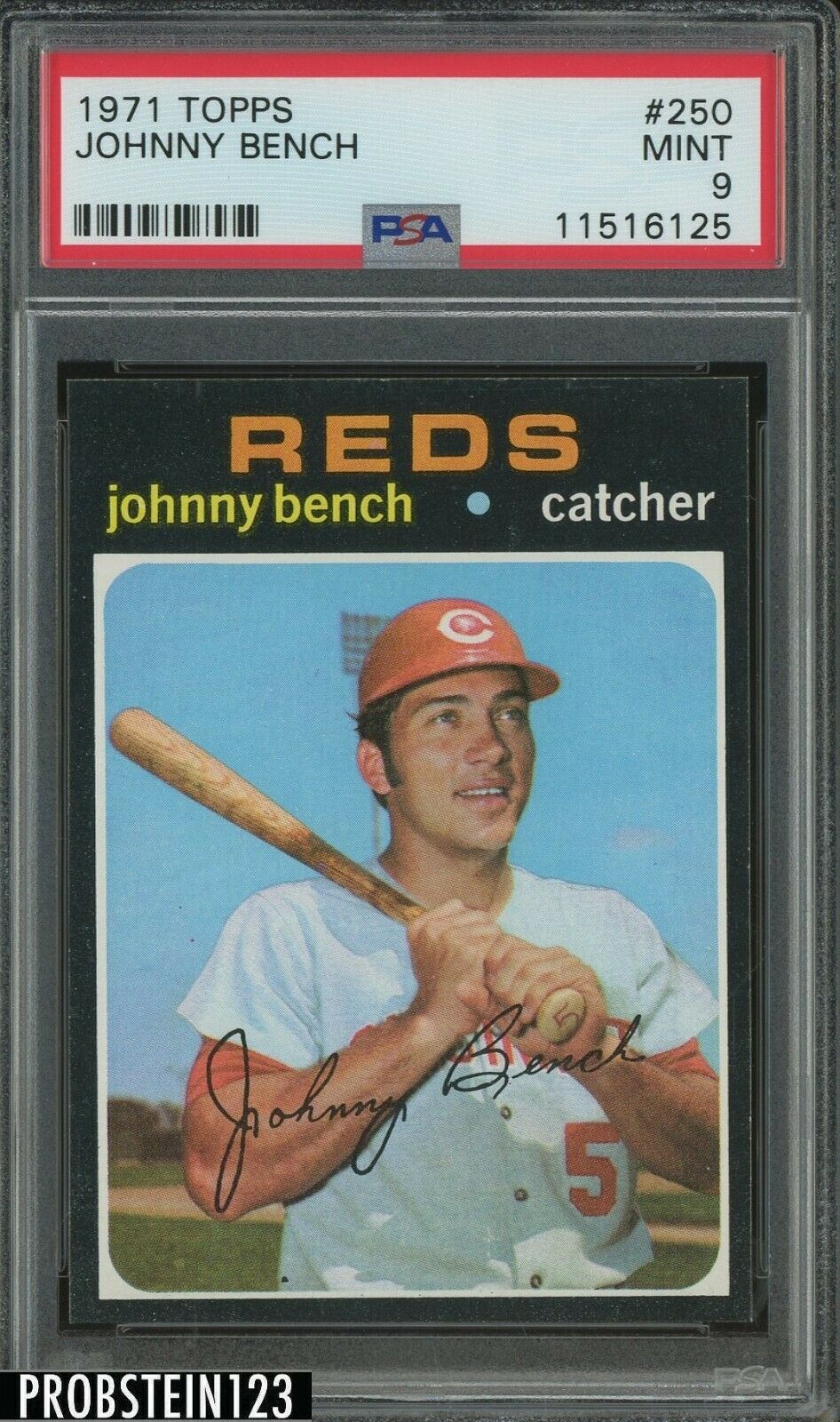 1971 Topps SETBREAK 250 Johnny Bench Cincinnati Reds HOF PSA 9 MINT