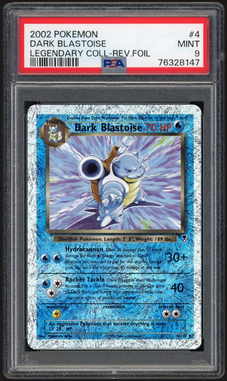 Blastoise Reverse Holo 4110 Pokemon Legendary Collection WOTC 2002 MINT PSA 9