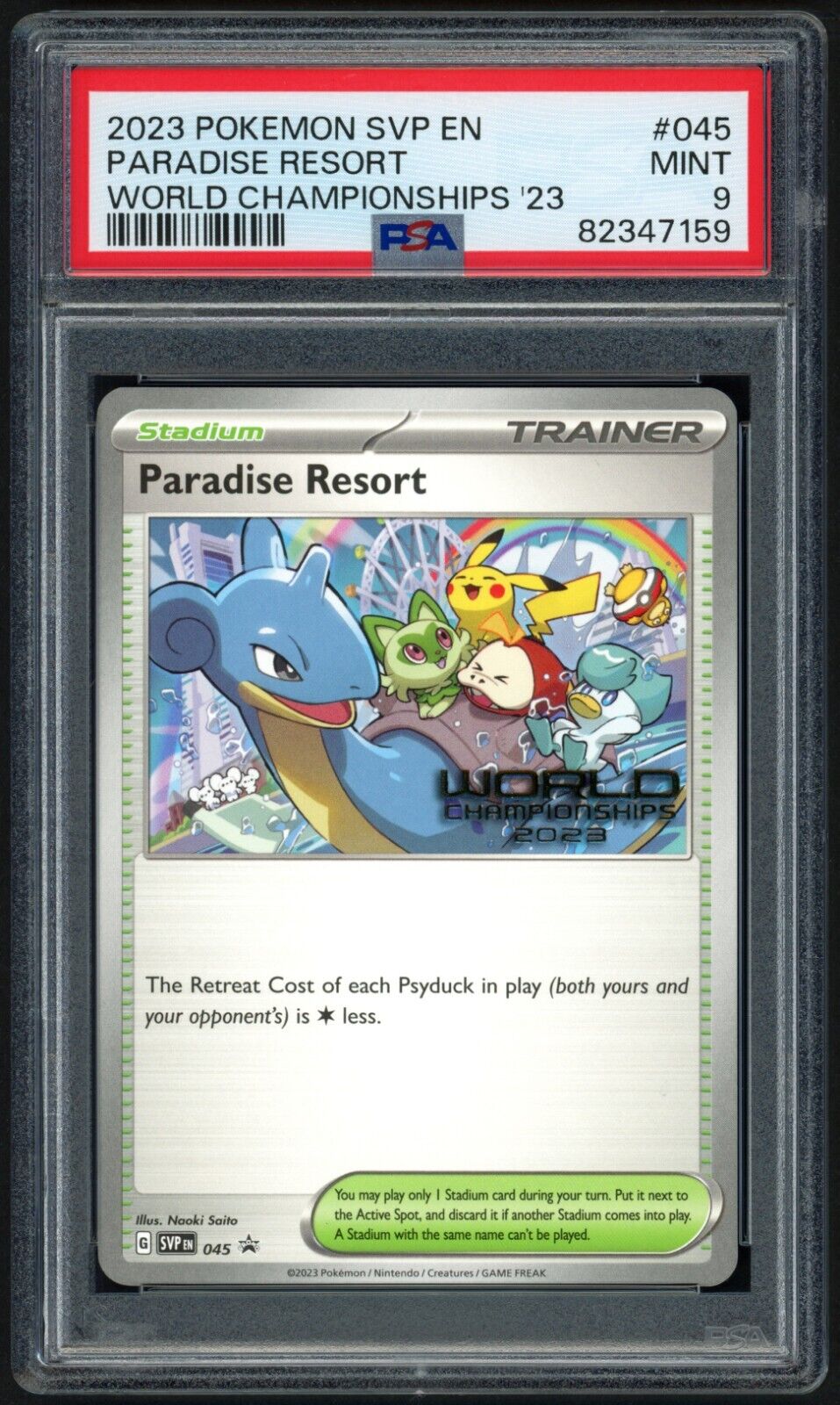 Pokemon Paradise Resort World Championships 2023 ENGLISH SVP EN 045 Promo PSA 9