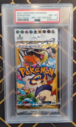 2001 Pokemon Japanese Expedition Foil Booster Pack 1st Edition NM Sealed  PSA 8