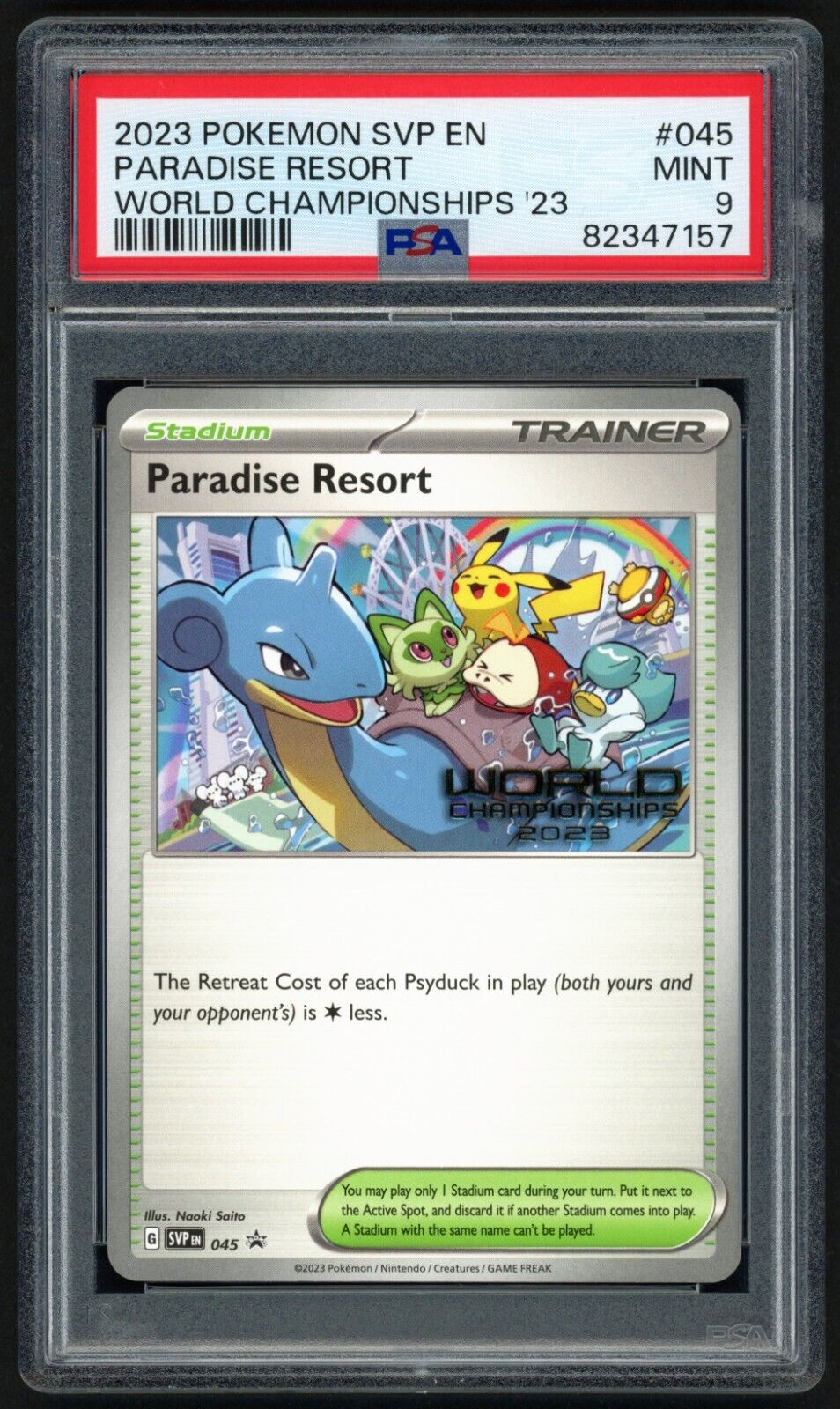 Pokemon Paradise Resort World Championships 2023 ENGLISH SVP EN 045 Promo PSA 9