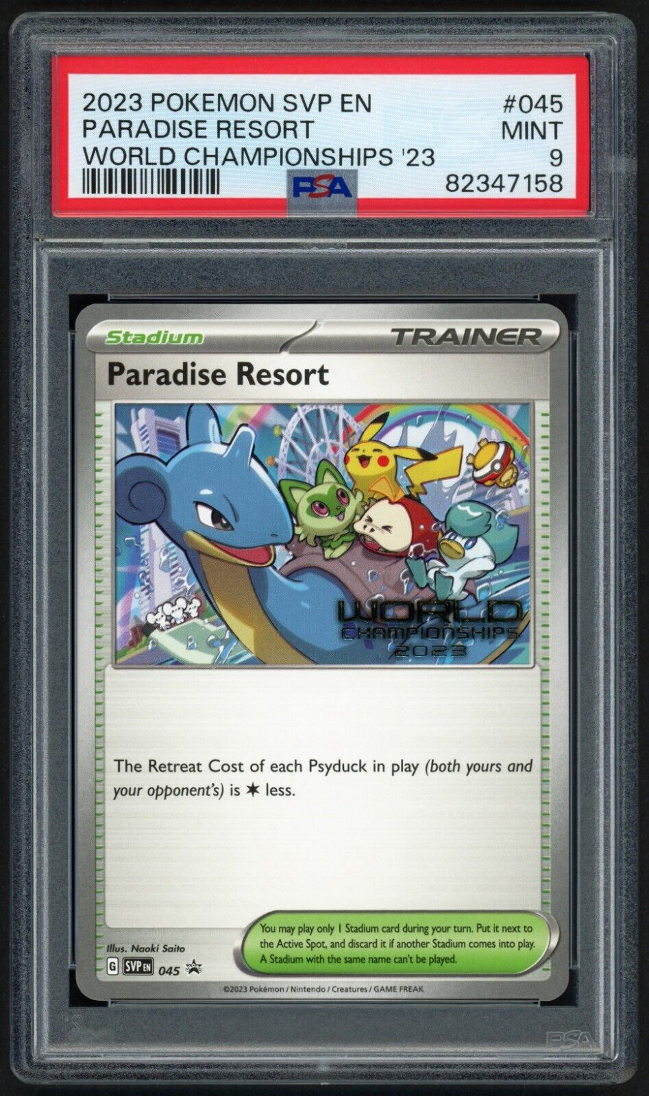 Pokemon Paradise Resort World Championships 2023 ENGLISH SVP EN 045 Promo PSA 9