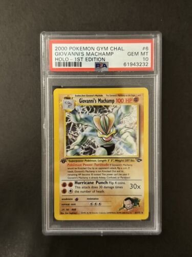 Pokemon Karte Giovanniss Machamp 1 Edition Holo PSA 10 Gem MintGym Challenge