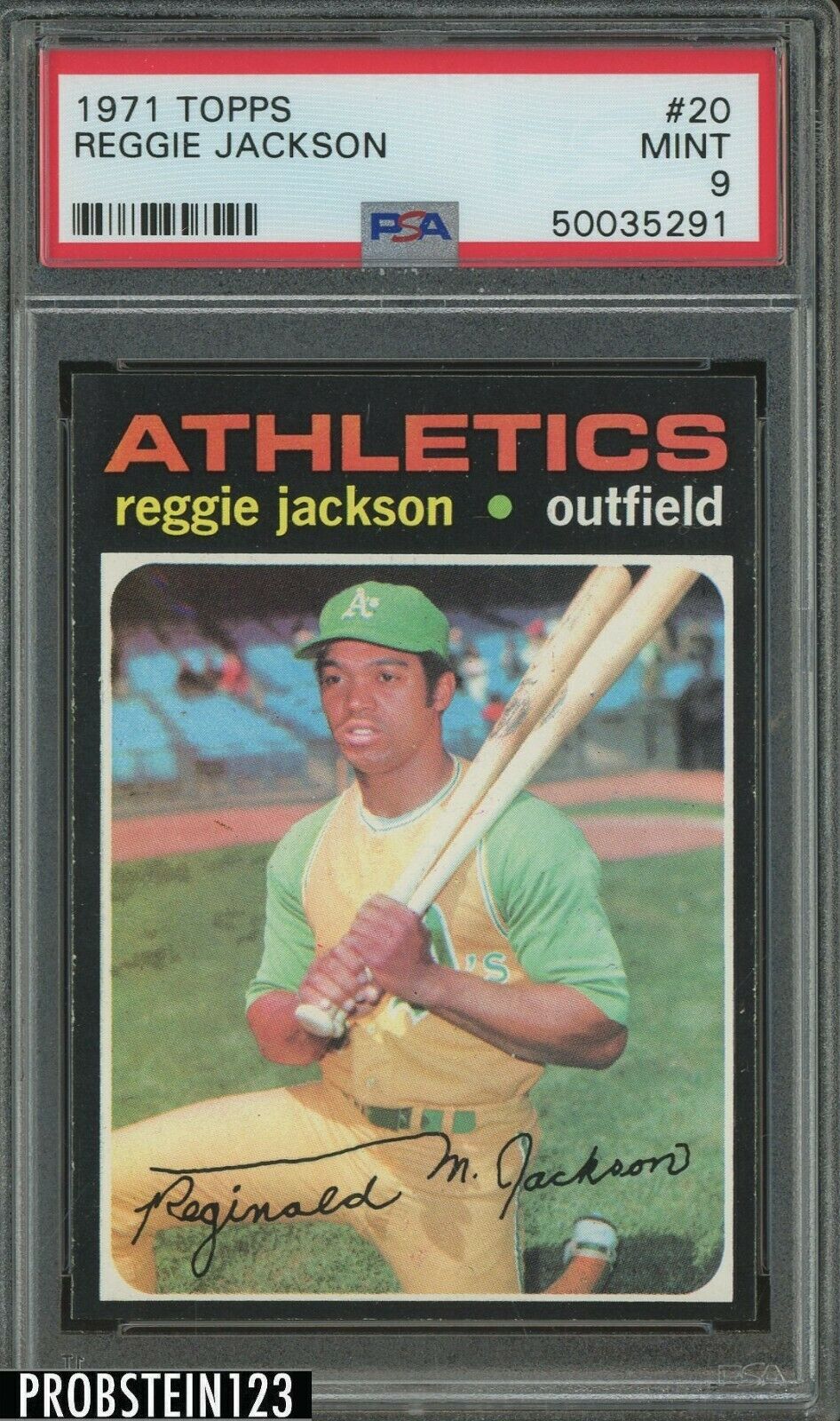 1971 Topps SETBREAK 20 Reggie Jackson Oakland As HOF PSA 9 MINT 