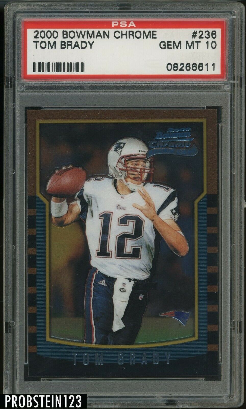 2000 Bowman Chrome 236 Tom Brady Patriots RC Rookie PSA 10  HIGH END 