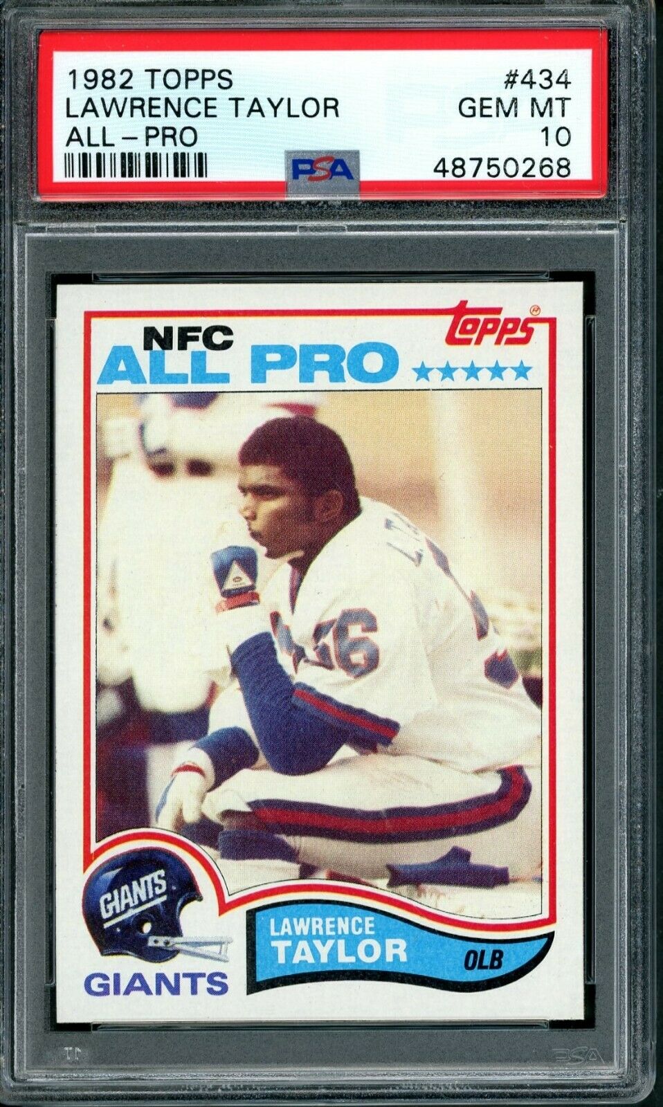 1982 Topps Football 434 Lawrence Taylor RC Rookie HOF AllPro PSA 10 PACK FRESH