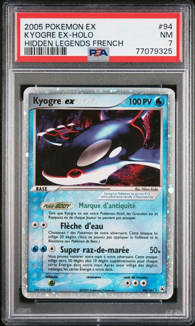 Carte Pokmon Kyogre EX 94101 PSA 7 EX Lgende oublies  FR 