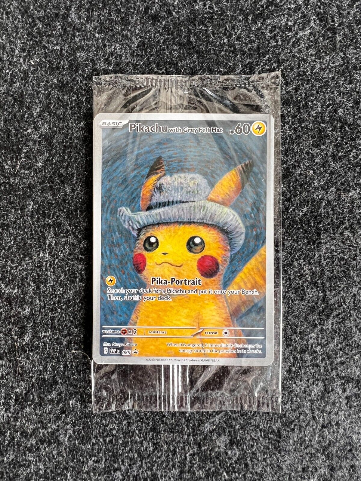 Pikachu with Grey Felt Hat 085 Promo Card Pokmon X Van Gogh Museum 2