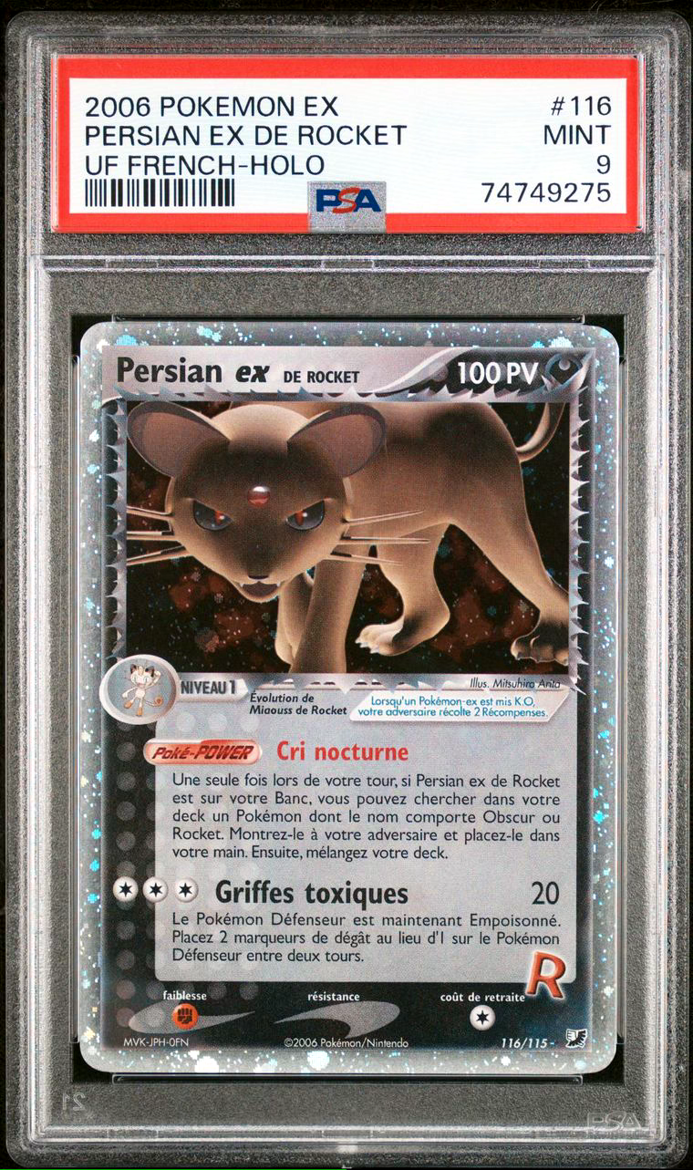 Carte Pokmon Persian EX 116115 PSA 9 EX Force caches  FR 