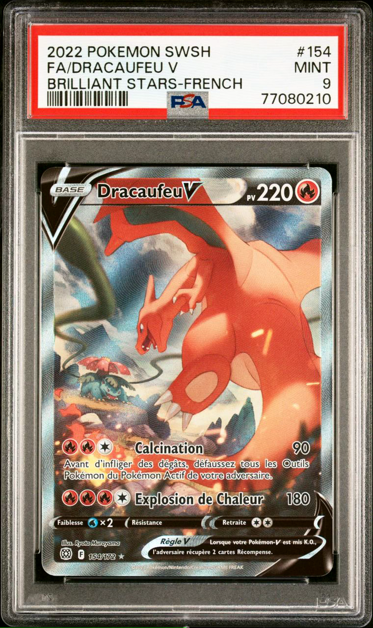 Carte Pokmon Dracaufeu V Alternative 154172 PSA 9 Stars tincelantes  FR 