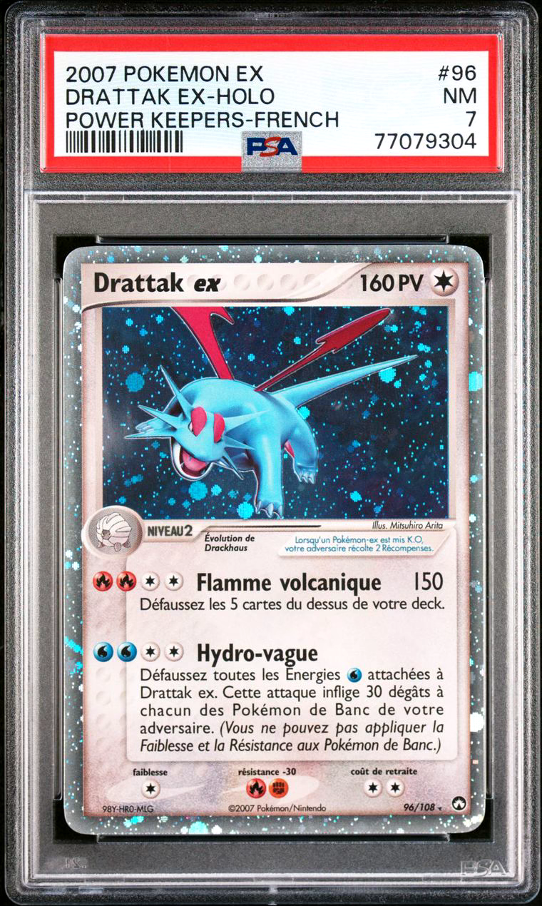 CARTE POKMON  DRATTAK EX 96108  PSA 7  EX GARDIENS DU POUVOIR