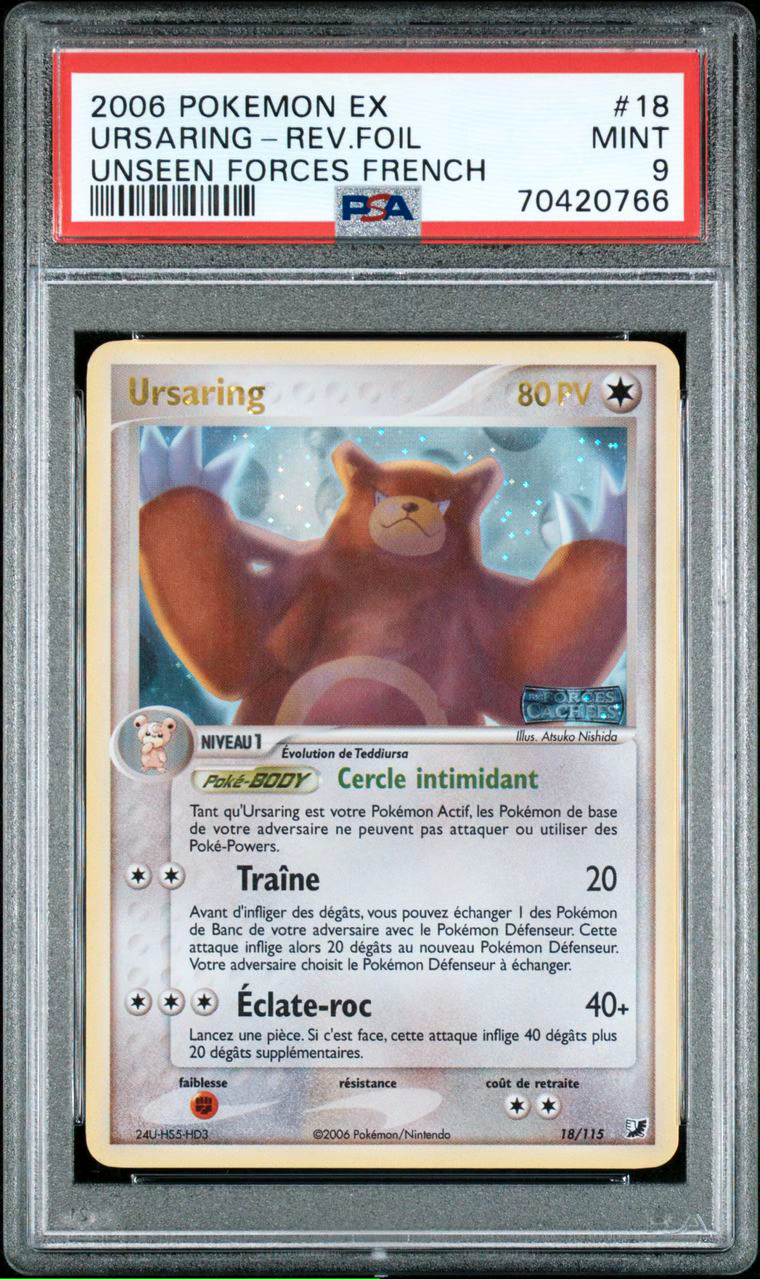 CARTE POKMON  URSARING HOLO REVERSE 18115  PSA 9  EX FORCE CACHEES