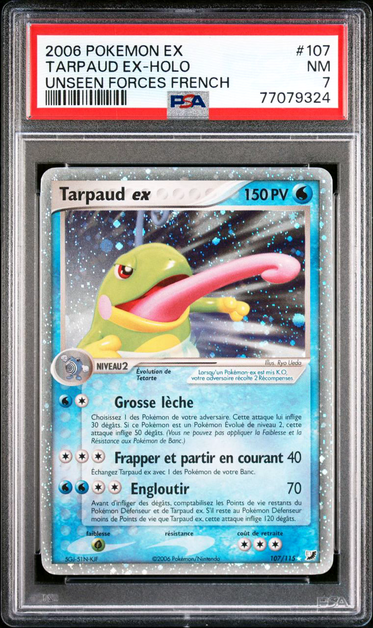 CARTE POKMON  TARPAUD EX 107115  PSA 7  FORCE CACHES