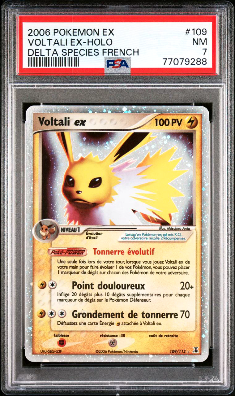 CARTE POKMON  VOLTALI EX 109113  PSA 7  EX ESPECE DELTA